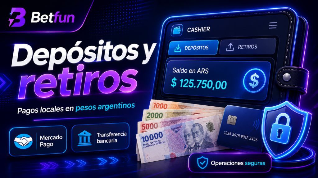 Depósitos y retiros de Betfun en pesos argentinos mediante Mercado Pago y transferencia bancaria